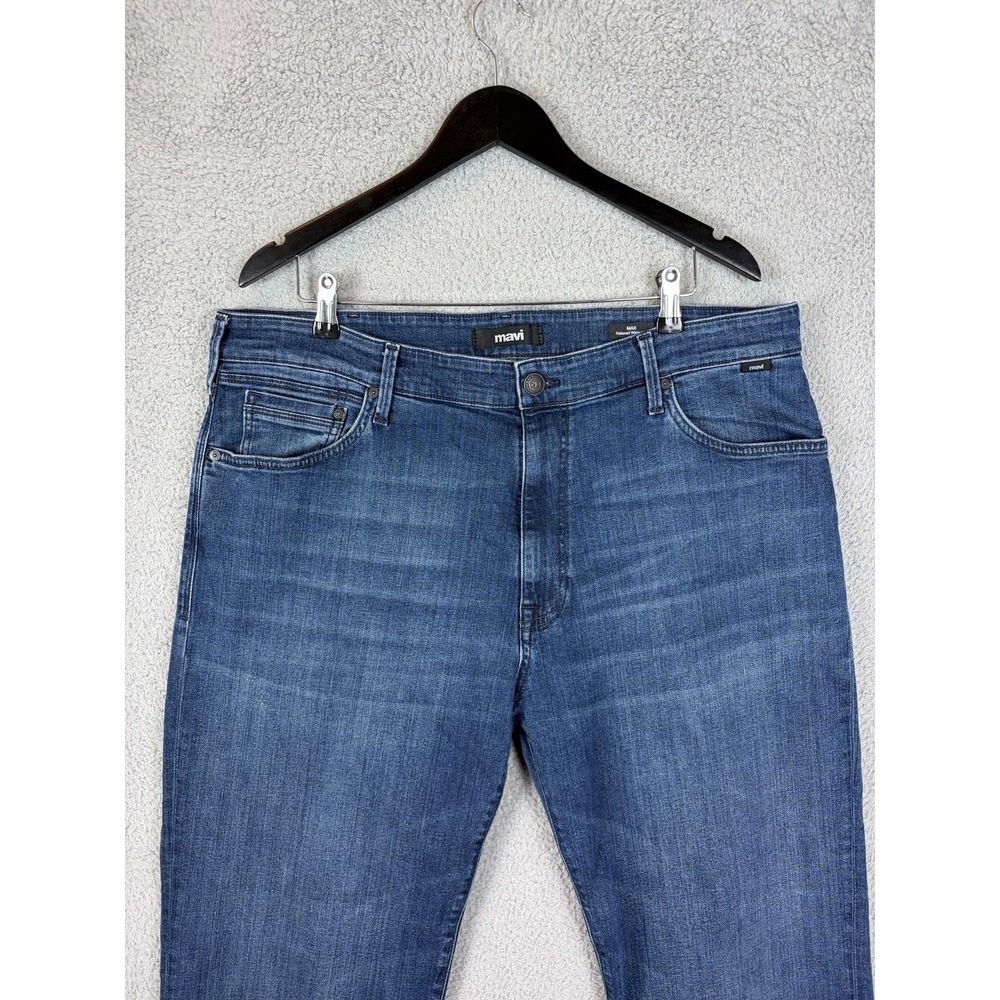 Mavi Max Relaxed Wide Leg Jeans Mens 38x30 Blue Medium Wash Stretch Denim
